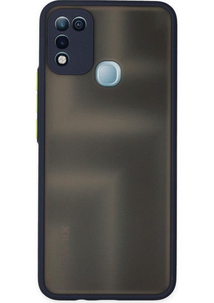 Infinix Hot 10 Play Kılıf Kenarları Renkli Mat Kapak - Lacivert