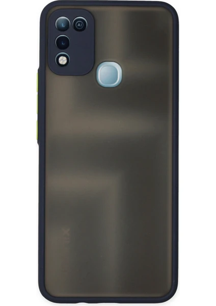 Denza Case Infinix Hot 10 Play Kılıf Kenarları Renkli Mat Kapak - Lacivert