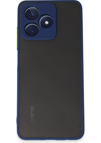 Denza Case Realme C53 Kılıf Kenarları Renkli Mat Kapak - Lacivert