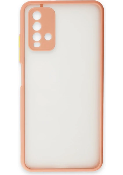 Denza Case Xiaomi Redmi 9t Kılıf Kenarları Renkli Mat Kapak - Pembe