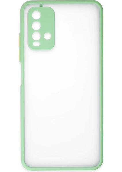 Denza Case Xiaomi Redmi 9t Kılıf Kenarları Renkli Mat Kapak - Turkuaz