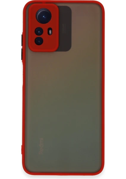 Denza Case Xiaomi Redmi Note 12S Kılıf Kenarları Renkli Mat Kapak - Kırmızı