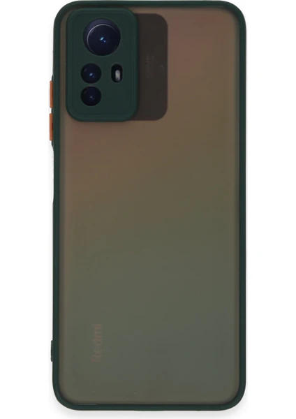 Denza Case Xiaomi Redmi Note 12S Kılıf Kenarları Renkli Mat Kapak - Yeşil