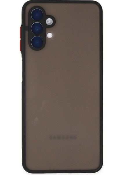 Samsung Galaxy A04S Kılıf Kenarları Renkli Mat Kapak - Siyah