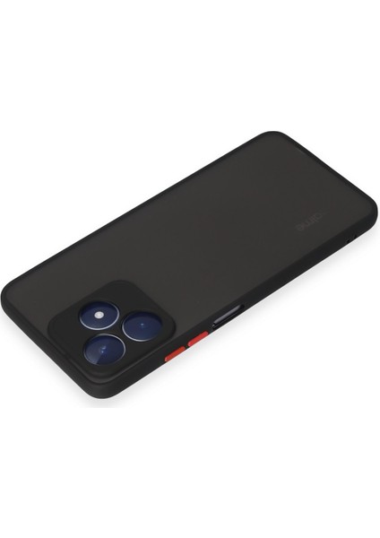 Realme C53 Kılıf Kenarları Renkli Mat Kapak - Siyah