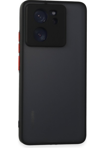 Denza Case Xiaomi Mi 13T Pro Kılıf Kenarları Renkli Mat Kapak - Siyah