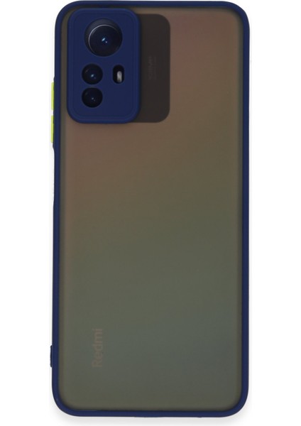 Xiaomi Redmi Note 12S Kılıf Kenarları Renkli Mat Kapak - Lacivert