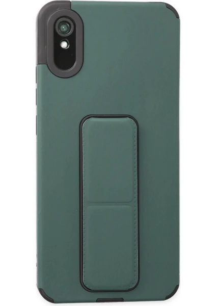 Denza Case Xiaomi Redmi 9A Kılıf Renkli Standlı Korumalı Kapak - Yeşil