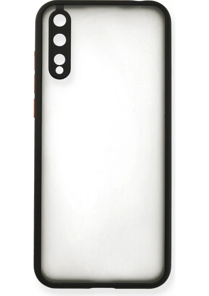 Denza Case Huawei P40 Lite E Kılıf Kenarları Renkli Mat Kapak - Siyah