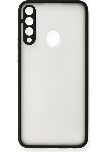 Denza Case Huawei Y6P Kılıf Kenarları Renkli Mat Kapak - Siyah