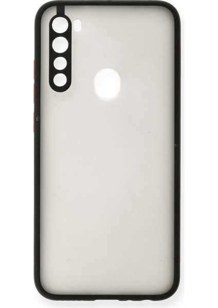 Denza Case Xiaomi Redmi Note 8 Kılıf Kenarları Renkli Mat Kapak - Siyah