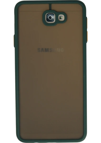 Denza Case Samsung Galaxy J7 Prime Kılıf Kenarları Renkli Mat Kapak - Yeşil