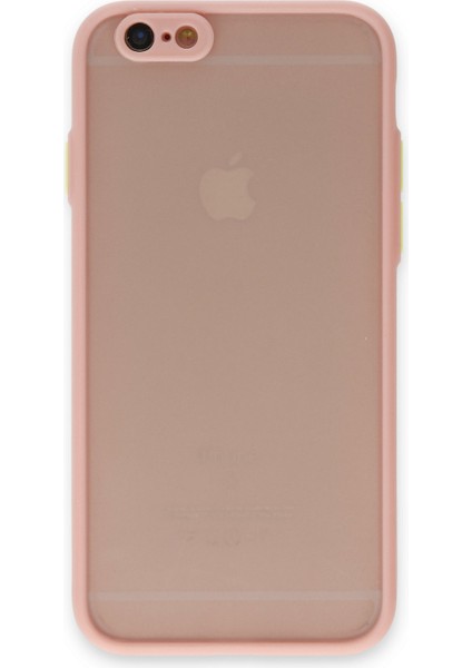 Denza Case Apple iPhone 6 Kılıf Kenarları Renkli Mat Kapak - Pembe