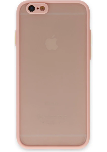 Denza Case Apple iPhone 6 Kılıf Kenarları Renkli Mat Kapak - Pembe