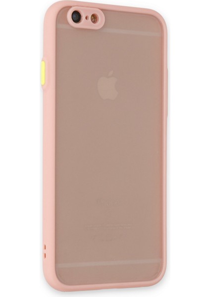 Denza Case Apple iPhone 6 Kılıf Kenarları Renkli Mat Kapak - Pembe