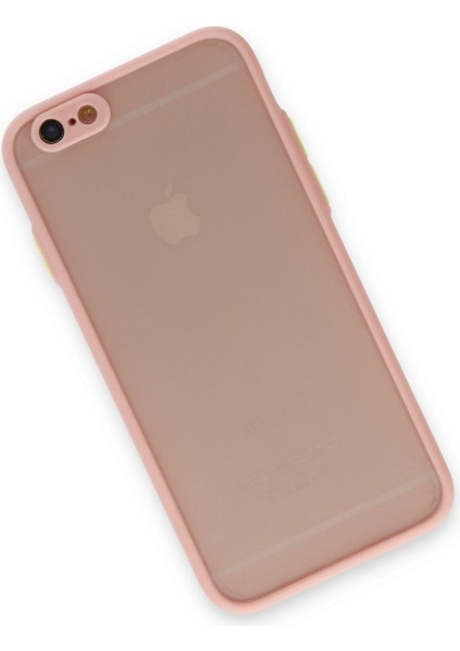 Denza Case Apple iPhone 6 Kılıf Kenarları Renkli Mat Kapak - Pembe