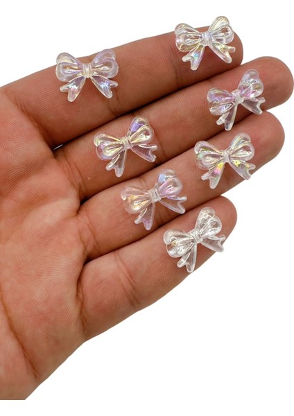 Şeffaf Kelebek Büyük ve Küçük Boy Boncuk Takı Yapımı Bead (25 Adet)