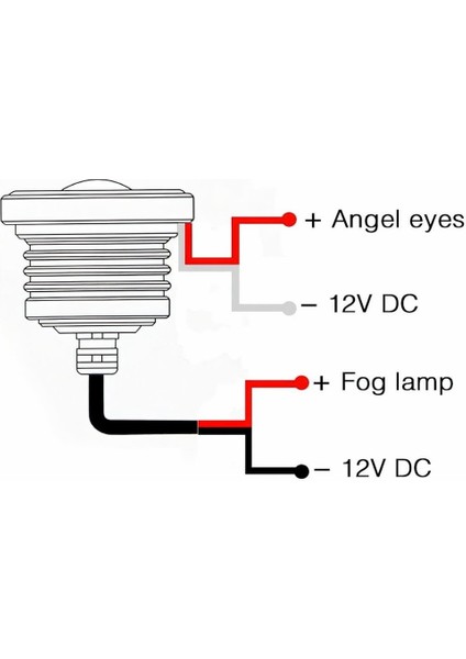 Mercekli Angel Yuvarlak LED Beyaz Sis Farı 7.6 cm 76 mm Metal Gövde