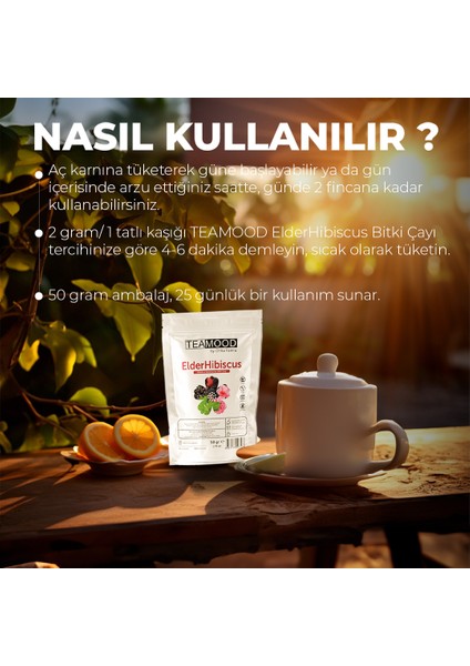 Elder Hibiscus Çayı - Hibiskus Karamürver Bitki Çayı - 50 gr fırsatları