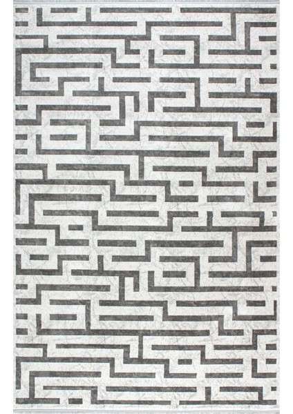 Samoa 02931C Krem Gri Çizgi Desenli Halı