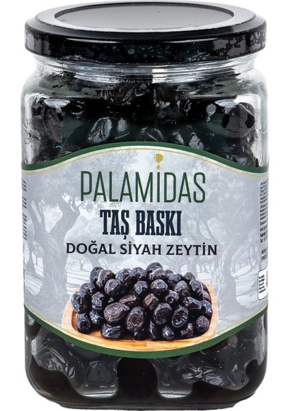 Taş Baskı Doğal Siyah Zeytin 400 gr Cam Kavanoz