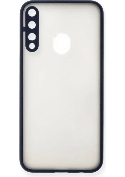 Denza Case Huawei P40 Lite E Kılıf Kenarları Renkli Mat Kapak - Lacivert