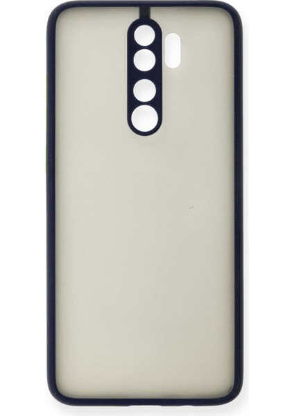 Denza Case Xiaomi Redmi Note 8 Pro Kılıf Kenarları Renkli Mat Kapak - Lacivert