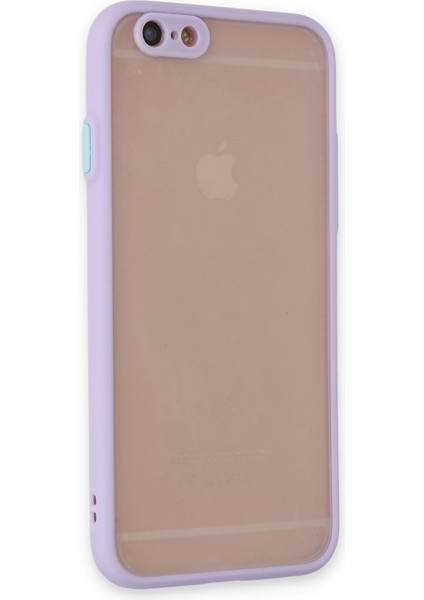 Denza Case Apple iPhone 6 Kılıf Kenarları Renkli Mat Kapak - Mor