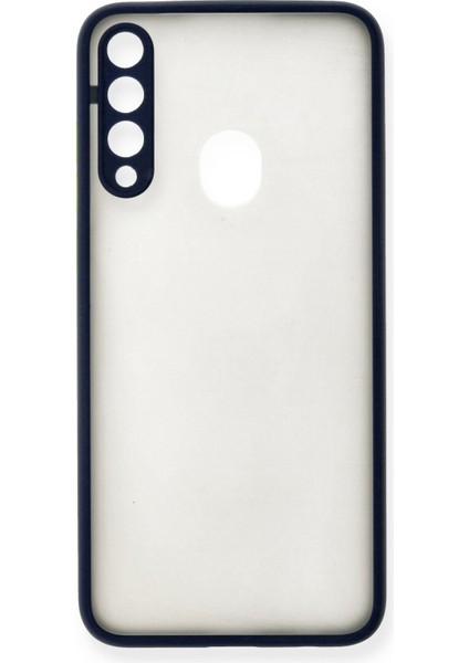 Denza Case Huawei Y6P Kılıf Kenarları Renkli Mat Kapak - Lacivert