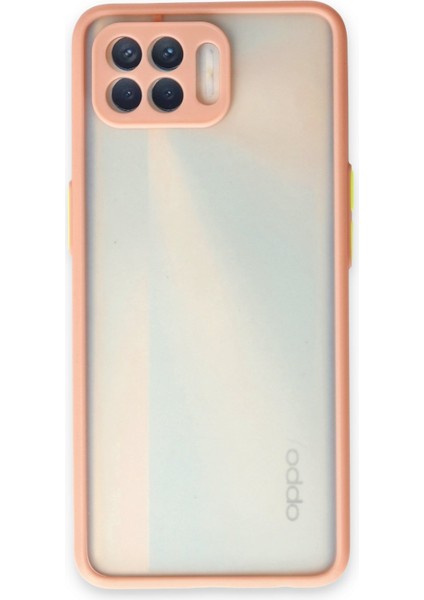 Oppo Reno 4 Lite Kılıf Kenarları Renkli Mat Kapak - Pembe