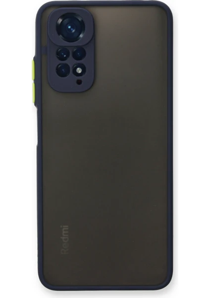 Denza Case Xiaomi Redmi Note 11 Kılıf Kenarları Renkli Mat Kapak - Lacivert