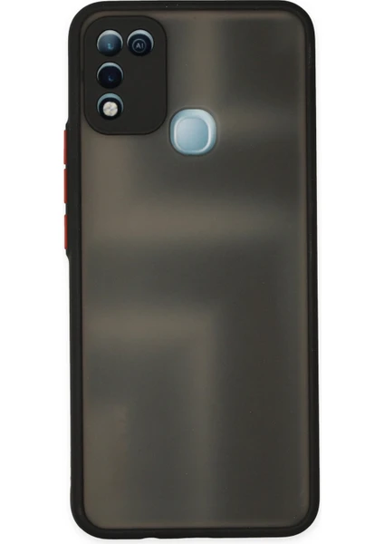 Denza Case Infinix Hot 11 Play Kılıf Kenarları Renkli Mat Kapak - Siyah