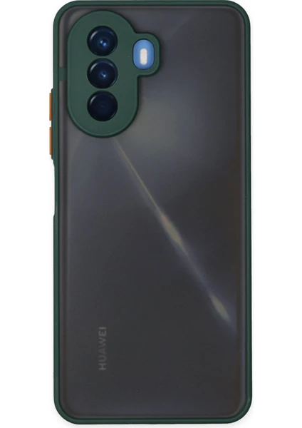 Denza Case Huawei Nova Y70 Kılıf Kenarları Renkli Mat Kapak - Yeşil