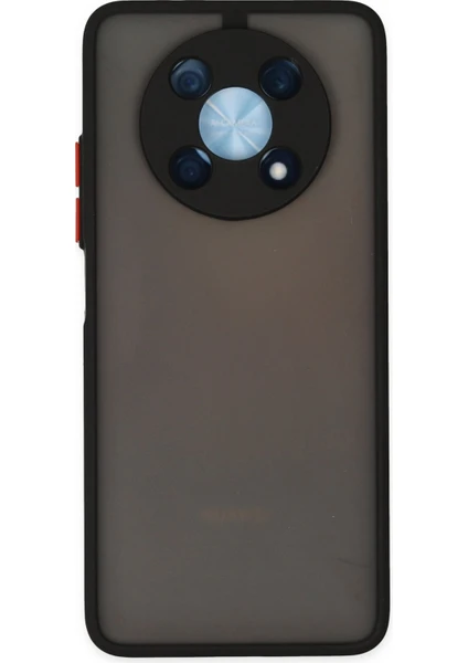 Denza Case Huawei Nova Y90 Kılıf Kenarları Renkli Mat Kapak - Siyah