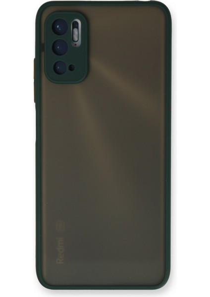 Denza Case Xiaomi Poco M3 Pro Kılıf Kenarları Renkli Mat Kapak - Yeşil