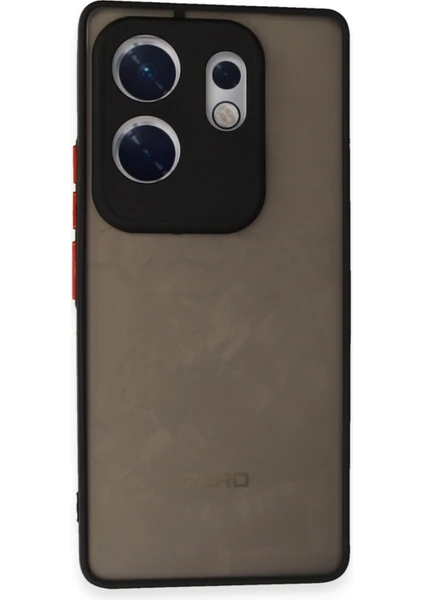 Denza Case Infinix Zero 30 4g Kılıf Kenarları Renkli Mat Kapak - Siyah