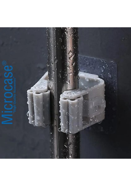 Yapışkanlı Plastik Mop Tutucu Pratik Organizer Vileda Temizlik Fırçası Süpürge Tutucusu AL4455