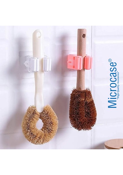 Yapışkanlı Plastik Mop Tutucu Pratik Organizer Vileda Temizlik Fırçası Süpürge Tutucusu AL4455