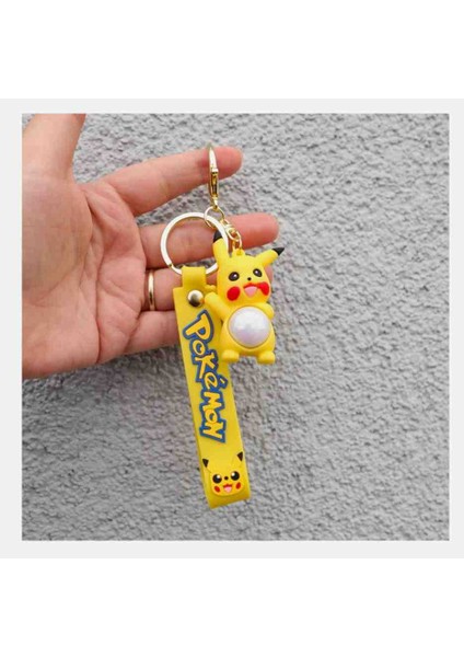 Işıklı Pokemon Pikachu Maskot Anahtarlık 3D Boyutlu Aksesuarlı Figür Hediyelik Eşya Özel Seri