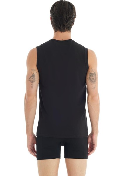 Tender Cotton Sıfır Yaka Sıfır Kol Siyah Atlet C4T3N2O9
