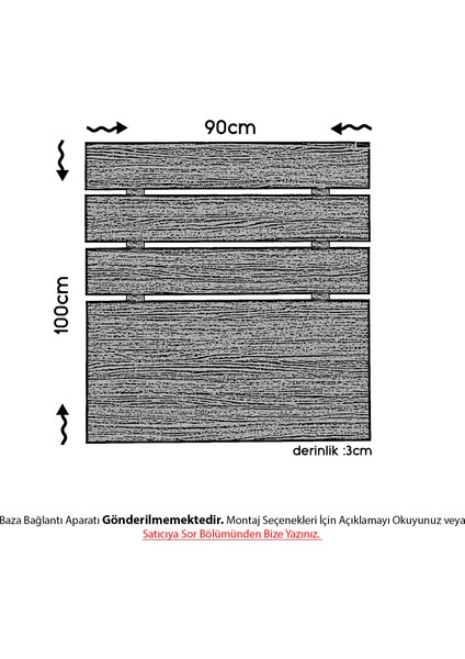 Huga Tek Kişilik Yatak Başlığı 90lk, Ceviz, 90 cm Baza Başlık