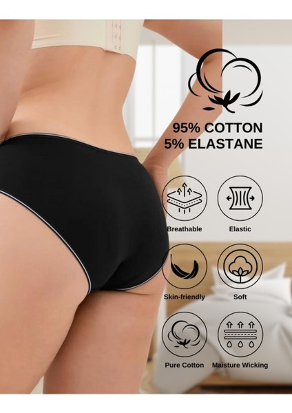 Alya Underwear Kadın Pamuklu Bato / Hipster Slip Külot - Kedi Baskılı, 5'li Paket (MULTICOLOR-P13)