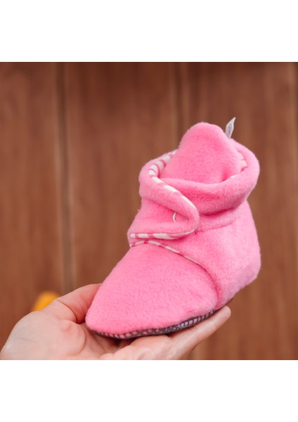Polar Bebek Pandufu, Kaydırmaz Taban, Organik Pamuk Astarlı, İlk Adım Ev Patiği, Pembe fırsatları