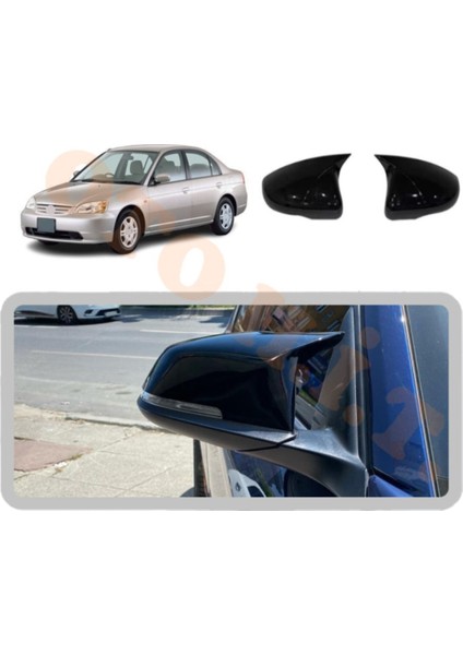 Honda Civic 02-04 Yarasa Ayna Kapağı Batman Ayna Parlak Siyah Tam Uyum fiyatları