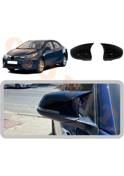 Toyota Corolla 16-18 Yarasa Ayna Kapağı Batman Ayna Parlak Siyah Tam Uyum