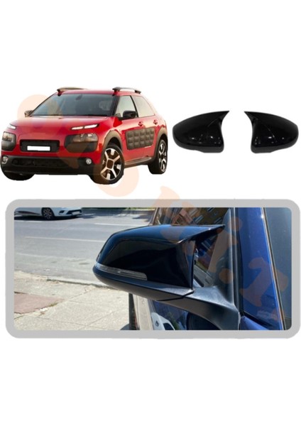Citroen C4 Cactus 14-17 Yarasa Ayna Kapağı Batman Ayna Parlak Siyah Tam Uyum