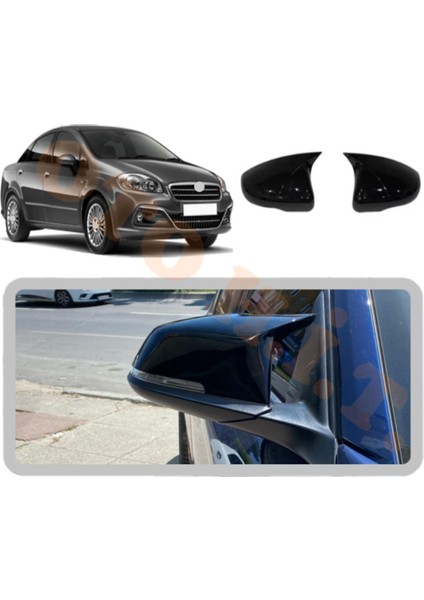 Fiat Linea Makyajlı Yarasa Ayna Kapağı Batman Ayna Parlak Siyah Tam Uyum fiyatları