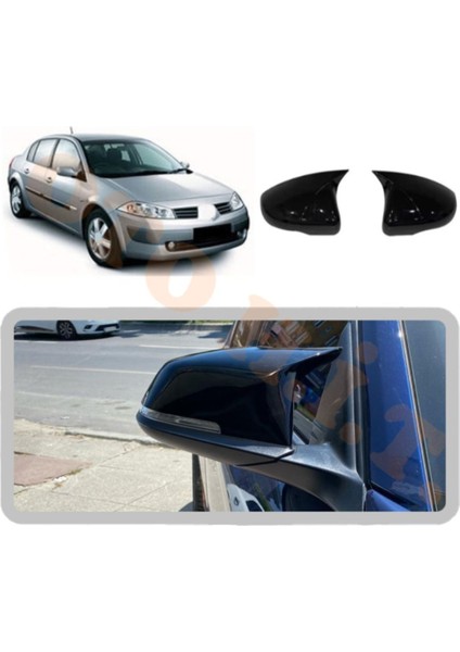 Renault Megane 2 Yarasa Ayna Kapağı Batman Ayna Parlak Siyah Tam Uyum