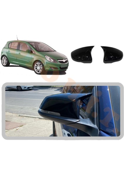 Opel Corsa D Yarasa Ayna Kapağı Batman Ayna Parlak Siyah Tam Uyum
