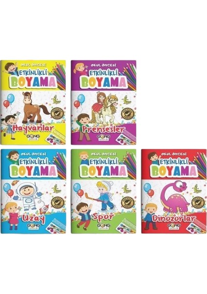 Boyama Kitabı 5'li Set Çocuklar Için Eğlenceli Etkinlik-Pedagog Onaylı